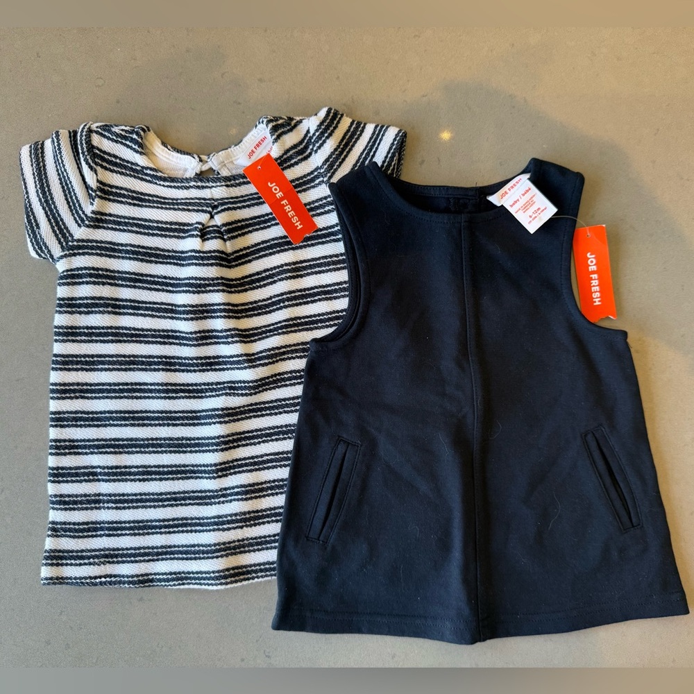 Joe Fresh Navy and Striped Sleeveless Dresses